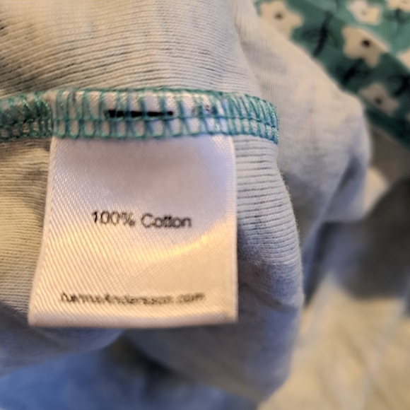 Hanna Andersson girls size 85 or 2T teal dress with white flowers - Picture 6 of 6